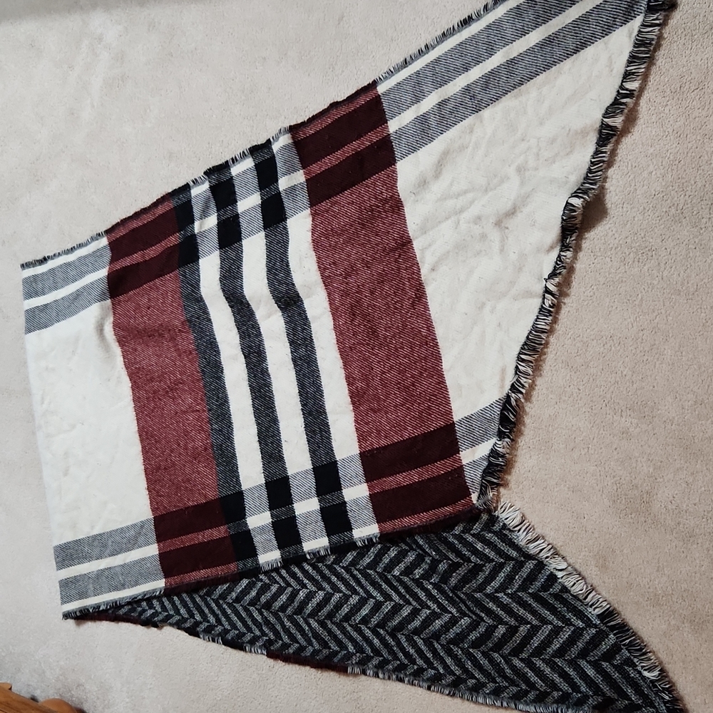 Super Soft Scarf Wrap Red Plaid and Patterned